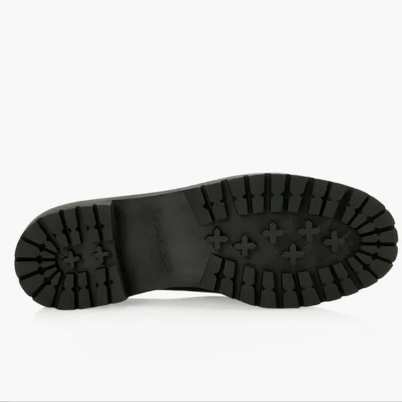 Micheal Kors Blaine Loafer Size 8 Burgundy/Gunmetal Chain Logo - Picture 5 of 16